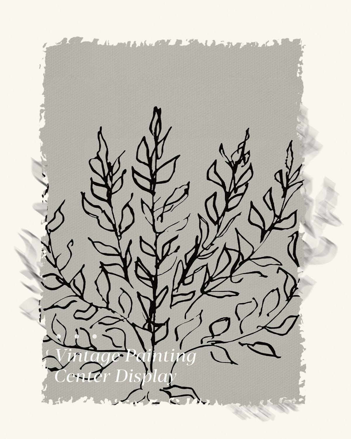 Simple Clean Botanical Leaf Line Drawing 12x16 Framed (Matisse Tree / 16"L x 12"W)