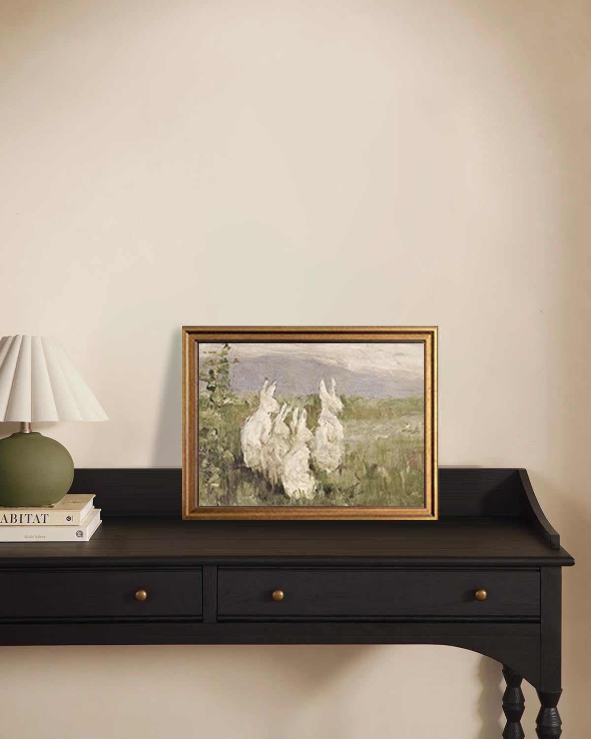 Gold Framed Wall Art (Bunnies / 16"L x 12"W)