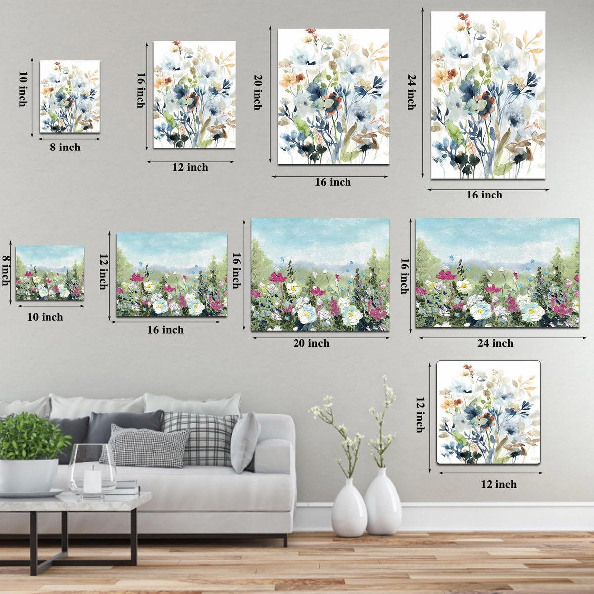 Hummingbird Plant Wall Art Prints Inspirational Green Eucalyptus Leaf Canvas Wall Art for Bathroom Bird with Floral Botanical Canvas Paintings Wall Decor for Bedroom Living Room (8"L x 10"W / Green)