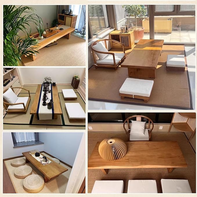 Solid Wood Japanese floor table (Square Stool / 35*45*10cm)