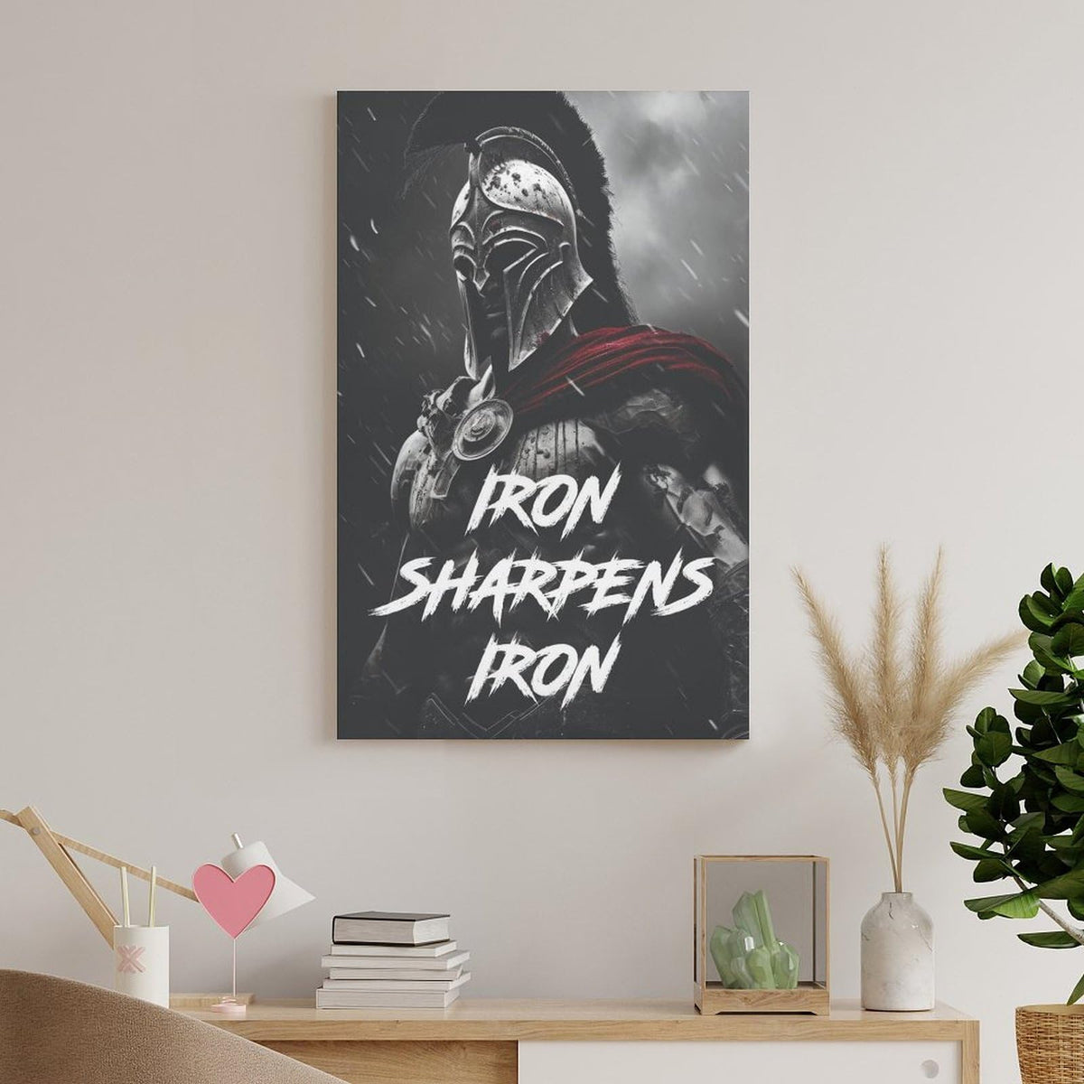 I Am A Spartan Gym Motivation Canvas Printing Wall Art Prints Wall Decor Posters Red Black Obstacle Race Warrior Fitness Industrial Home Gym Garage Office Decor 24x36inch (style-36 / 24x36inch(60x90cm) Frame)