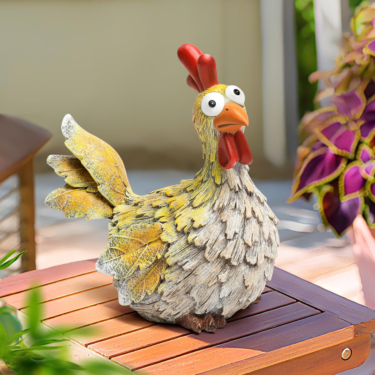 Outdoor Farmhouse Funny Chicken Statues Garden Cute Hen Decorations (Chicken)