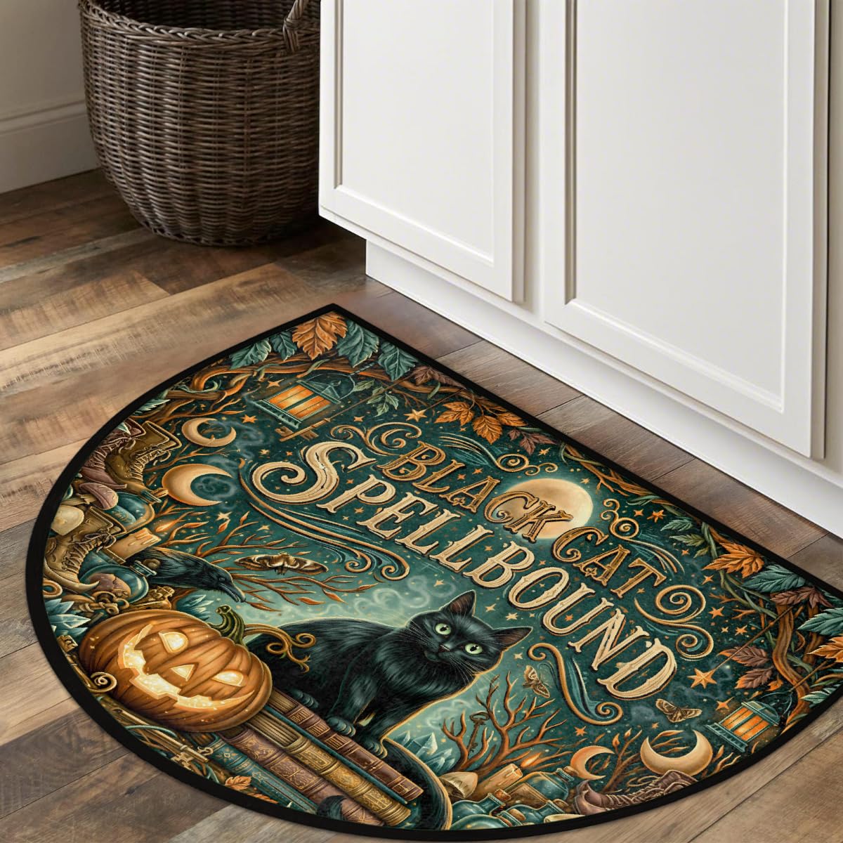 Cat Half Round Door Mat Semi Moon Rug Fireplace Carpet Area Rugs (B:color:37)