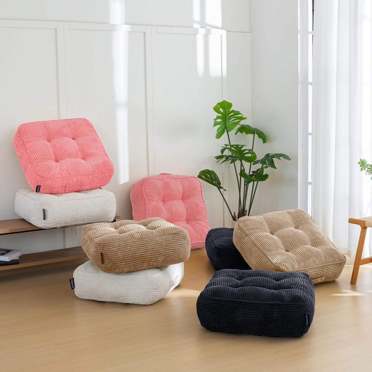 8" Extra Thick Floor Pillow Cushion for Adults (Square Coffee / 8" Thick(Pack of 1))