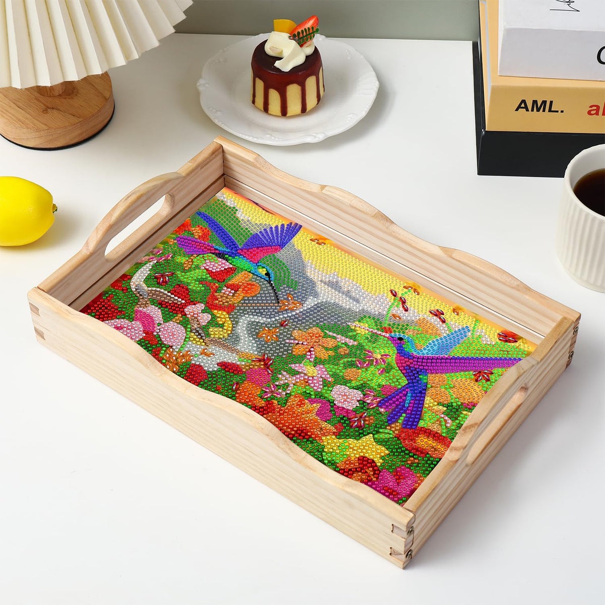 Hummingbird Diamond Art Tray DIY Kit for Adults Decor 7.8×11.8 in (Hummingbird AA)