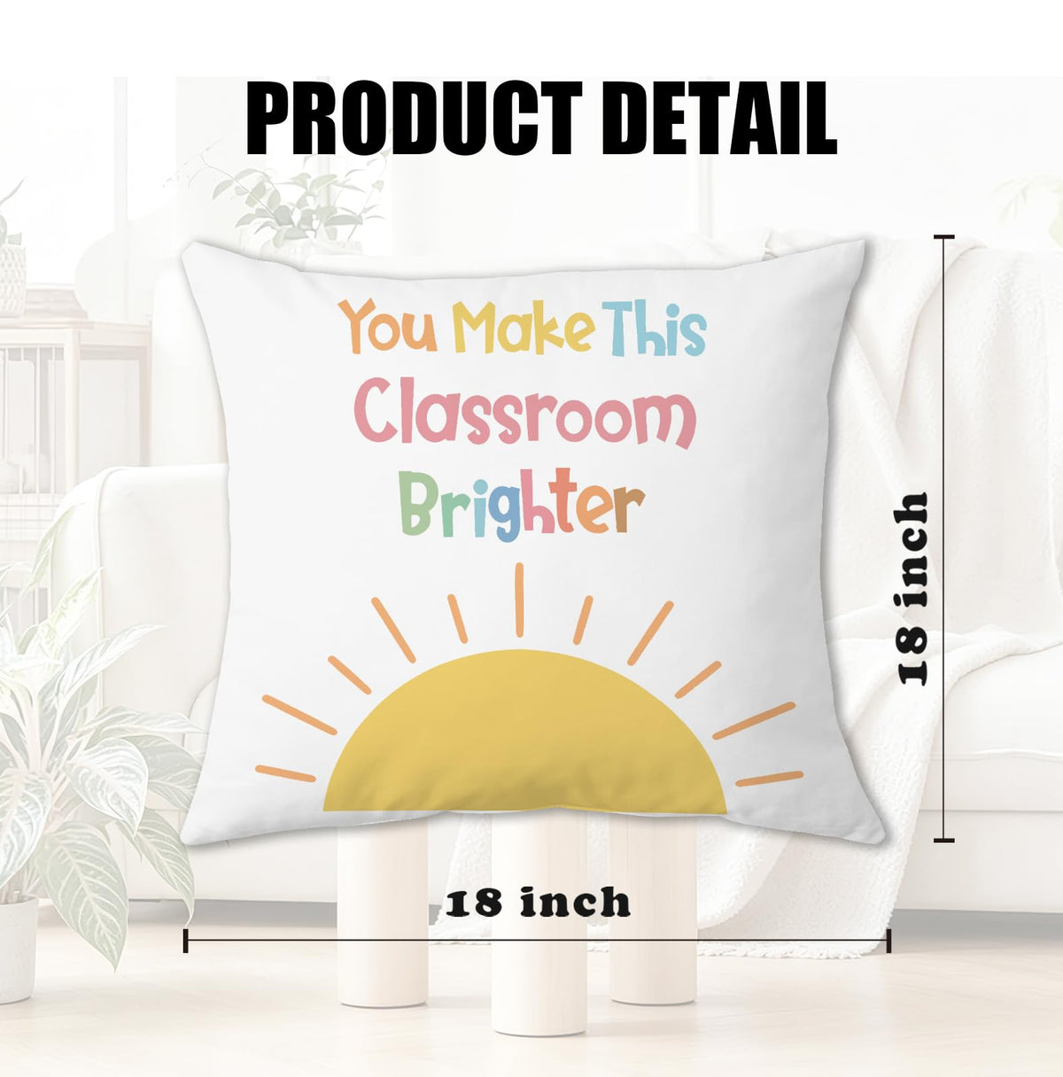 Boho Classroom Decor Throw Pillow Cover 18x18 (Qt-bz-mental Health-boho)