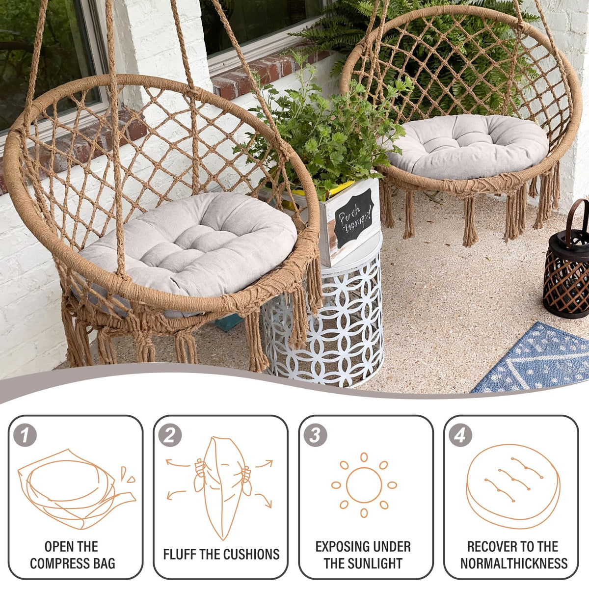 22 Inch Floor Cushion (Round|grey / 2 Count (Pack of 1))