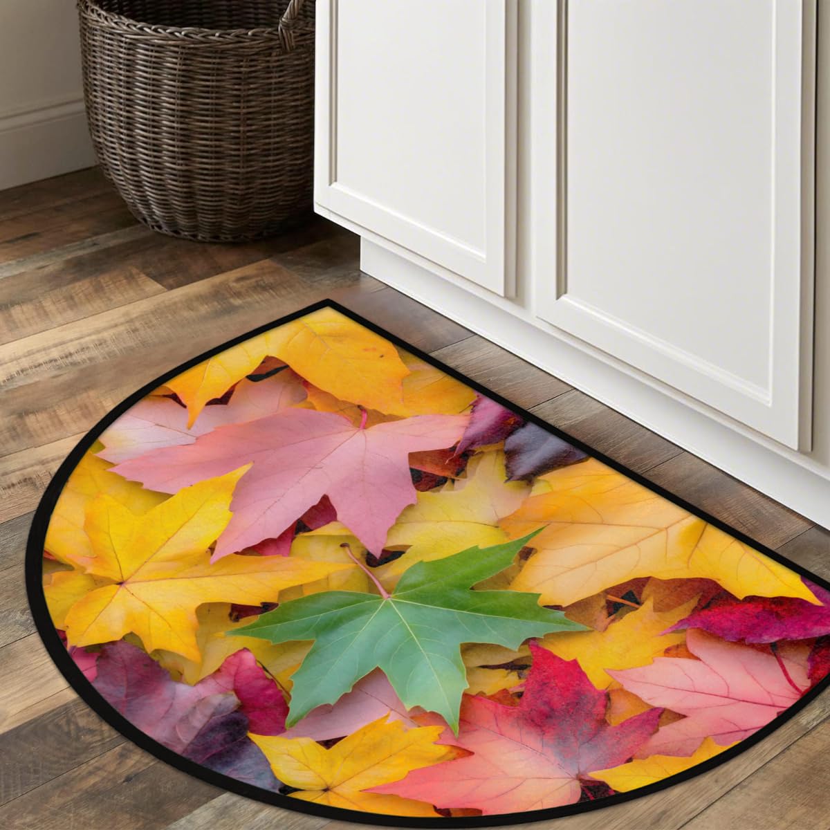 Front Door Mat Indoor Outdoor Entrance (B-35 Fall Maple Leaves Autumn)