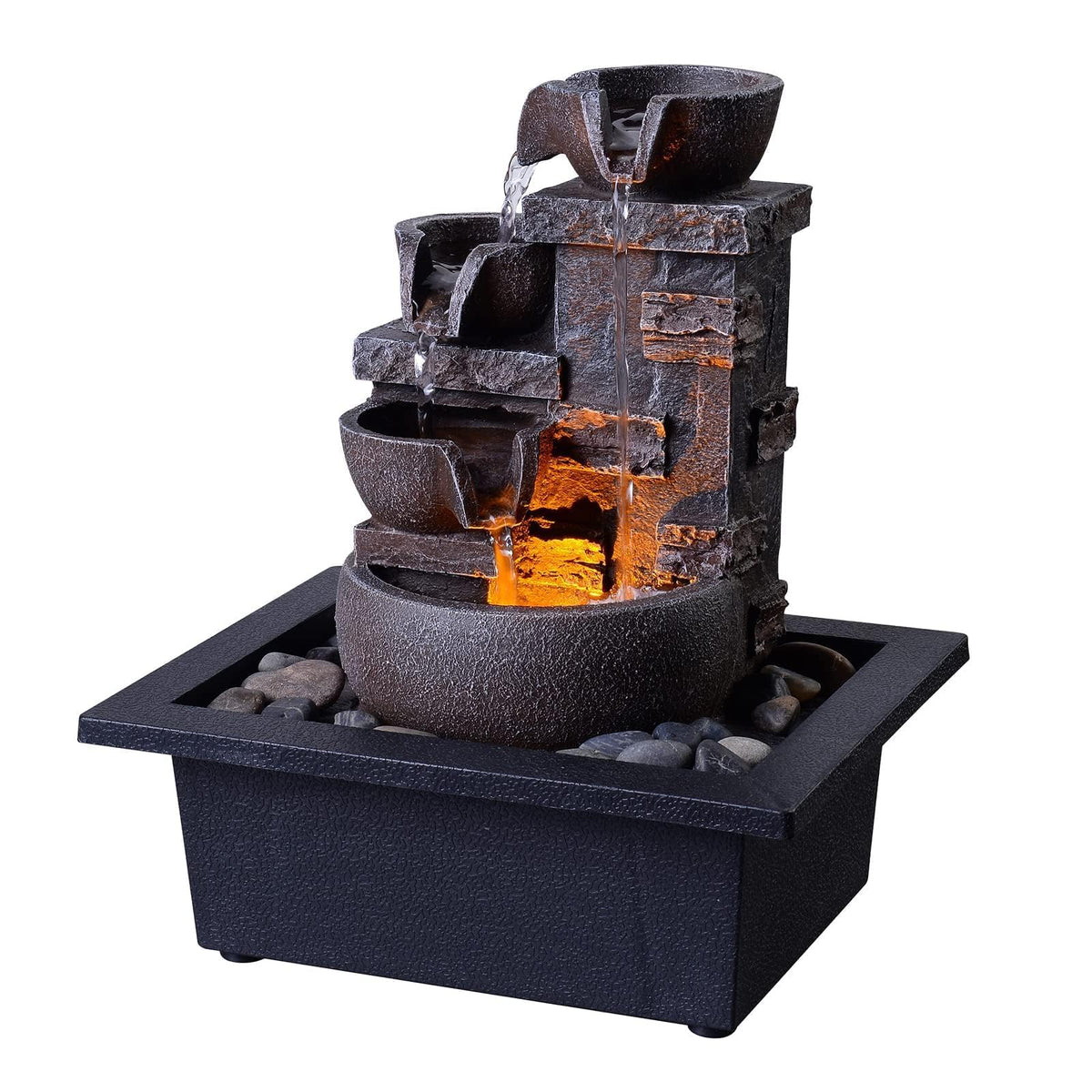 Tabletop Water Fountain (Stone/Beige)