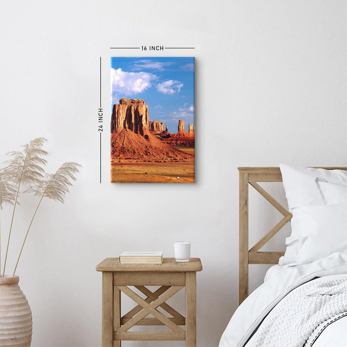Desert Wall Art Monument Valley Wall Decor USA Arizona Pictures American Utah National Park Canvas Prints Painting Nature Landscape Poster Artwork for Bedroom Living Room Home Decoration 16x24" (24"L x 16"W / Monument Valley)