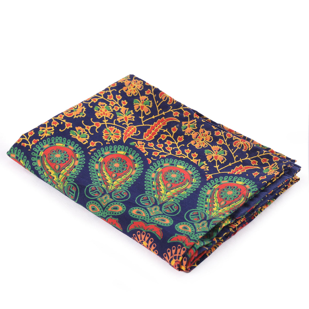 Indian Hippie Bohemian Beautiful Peacock Blue Multi Color Mandala Sheer Curtain Panels (Blue Multi Color / 18"W x 32"L (Pack of 2))