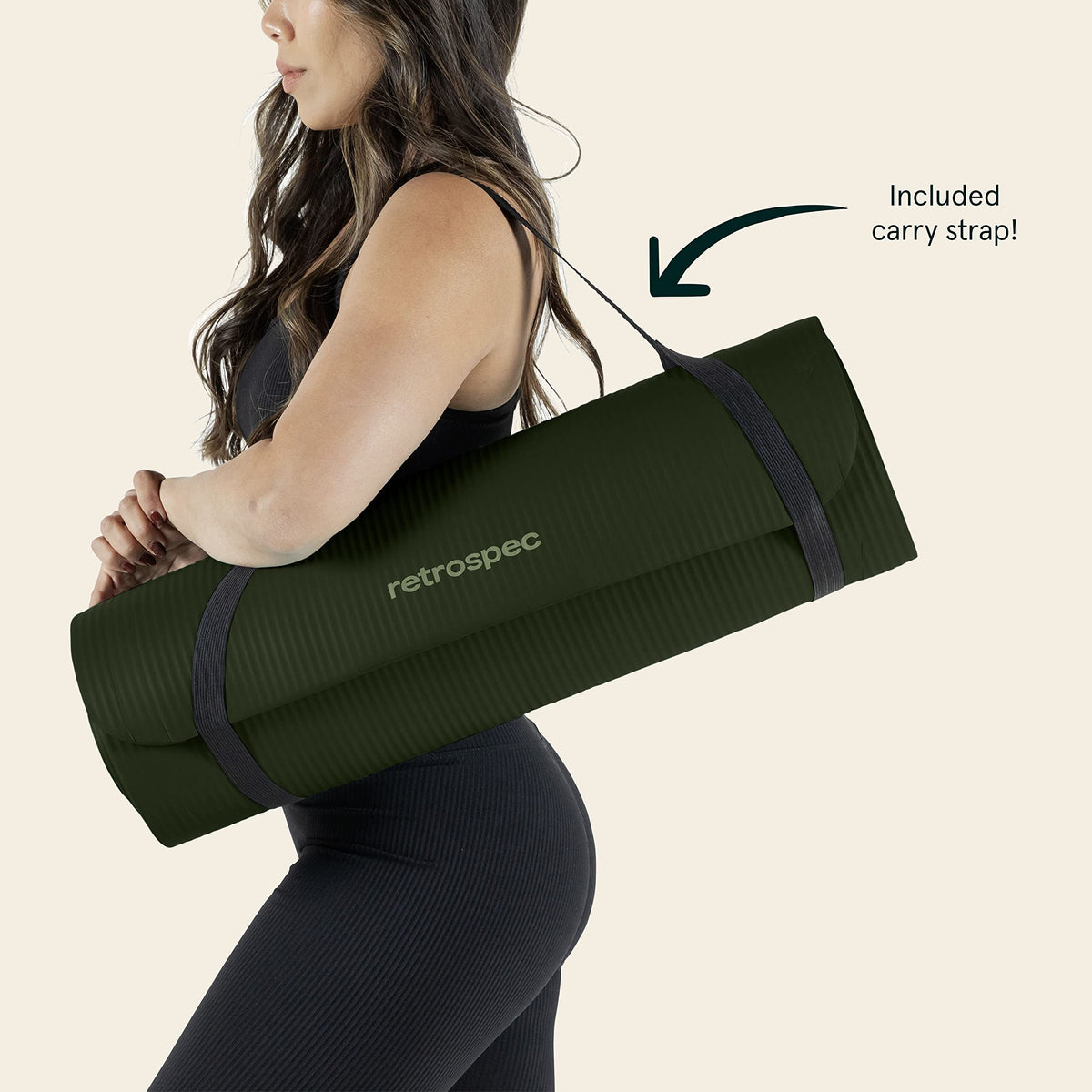 Solana 1" Extra Thick Yoga Mat Non Slip Exercise Mat w (Wild Spruce / 1 inch)