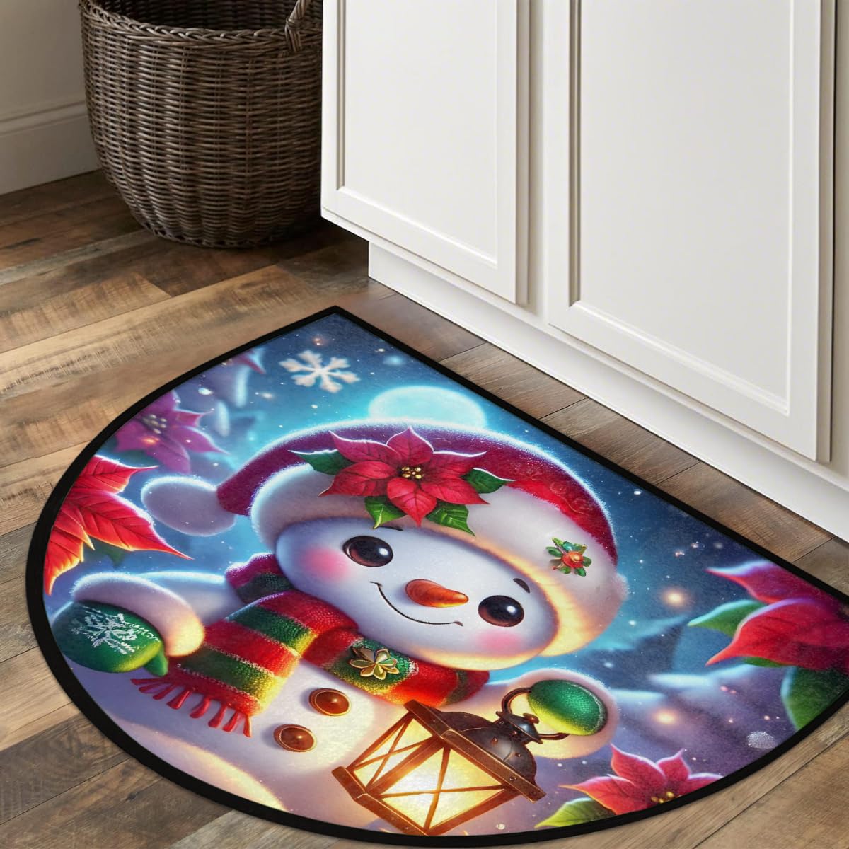 Christmas Half Round Door Mat Outdoor Welcome Entrance Doormat A5 (B-15 Christmas)