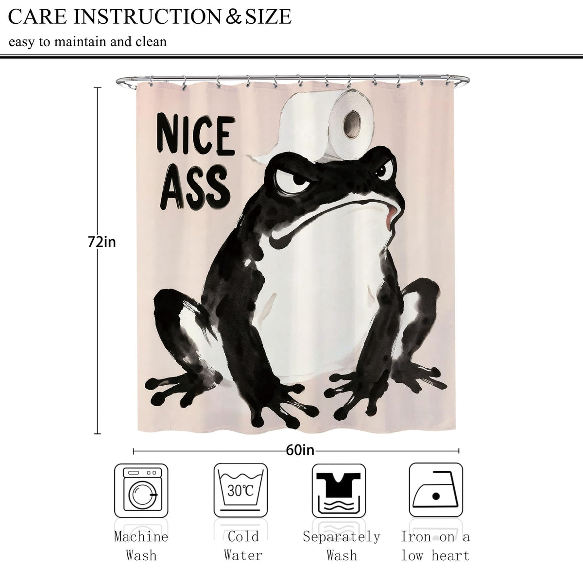 Vintage Frog Shower Curtain (60"W x 72"L (Pack of 1) / Frog 8)