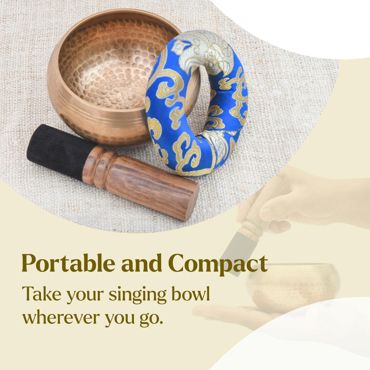 Tibetan Singing Bowl Set (4.5 Inch Bowl)