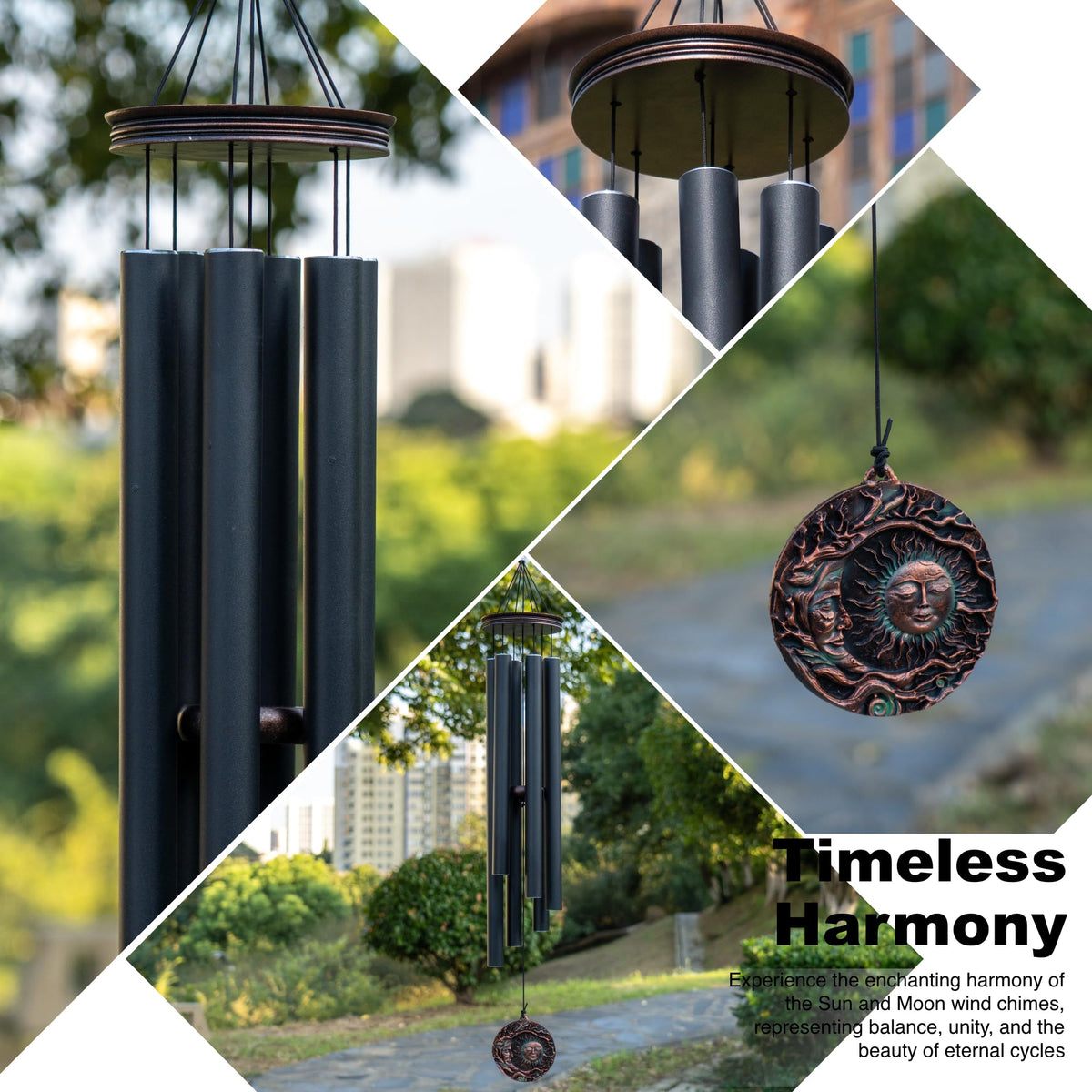 Large Wind Chimes for Outside Deep Tone (46" Sun and Moon)