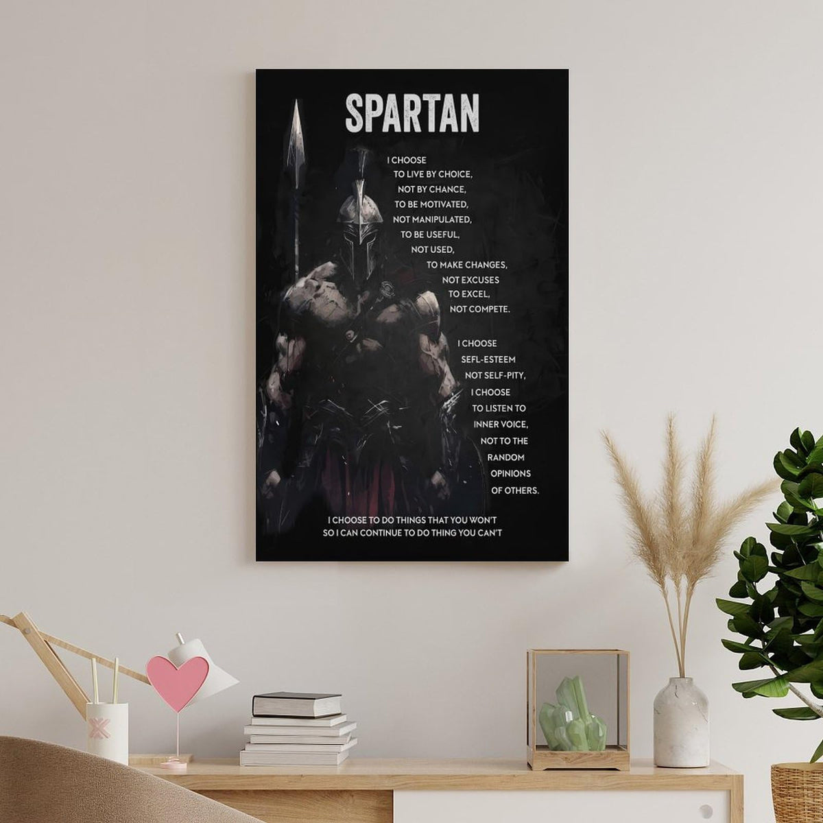 Spartan Quote Motivational Canvas Printing Wall Art Prints Wall Decor Posters Dark Warrior Philosophy Black Modern Living Room Bedroom Office Gym Aesthetic Decor 20x30inch (style-21 / 20x30inch(50x75cm) Unframe)