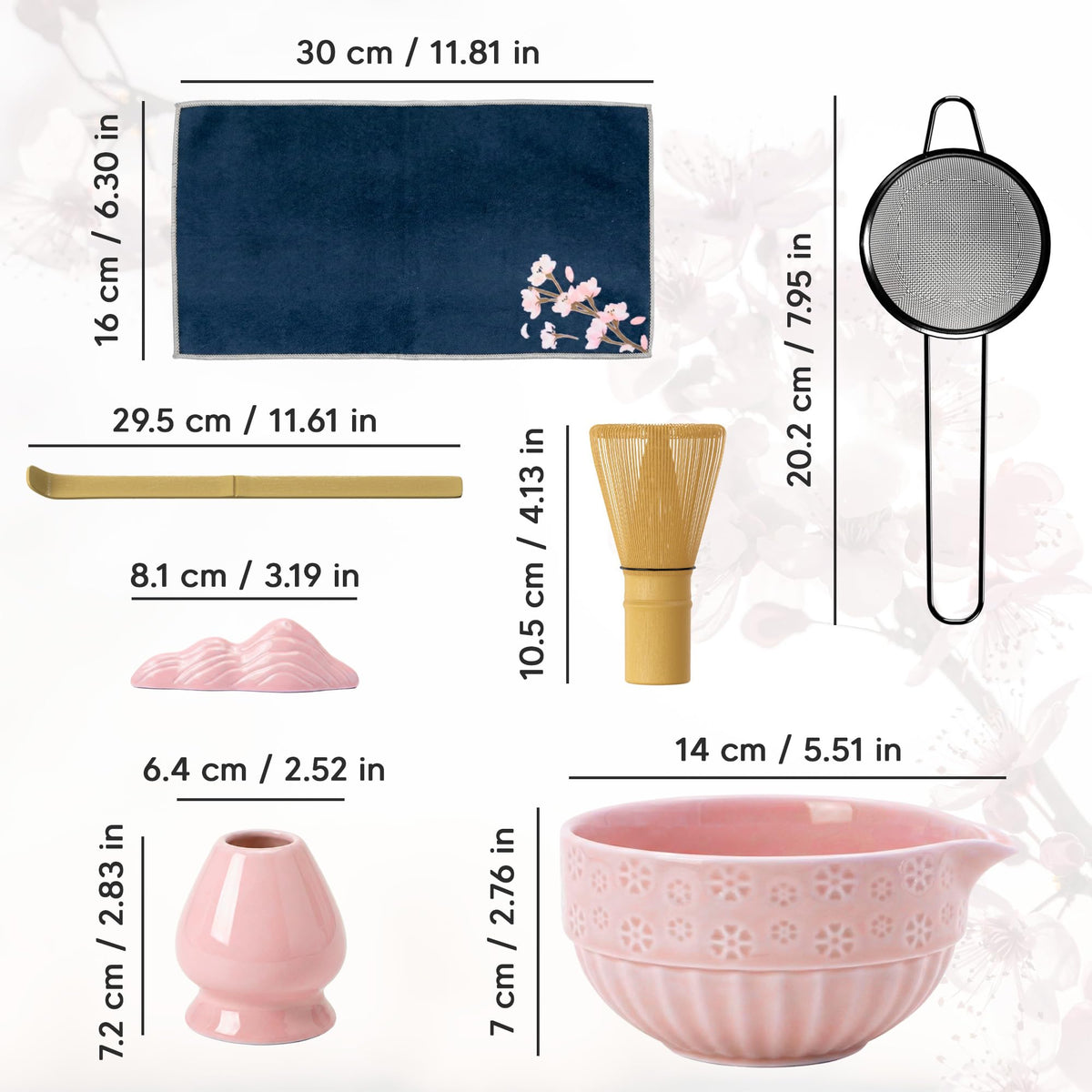 Matcha Set Ceramic Kit with Bowl (Pink)