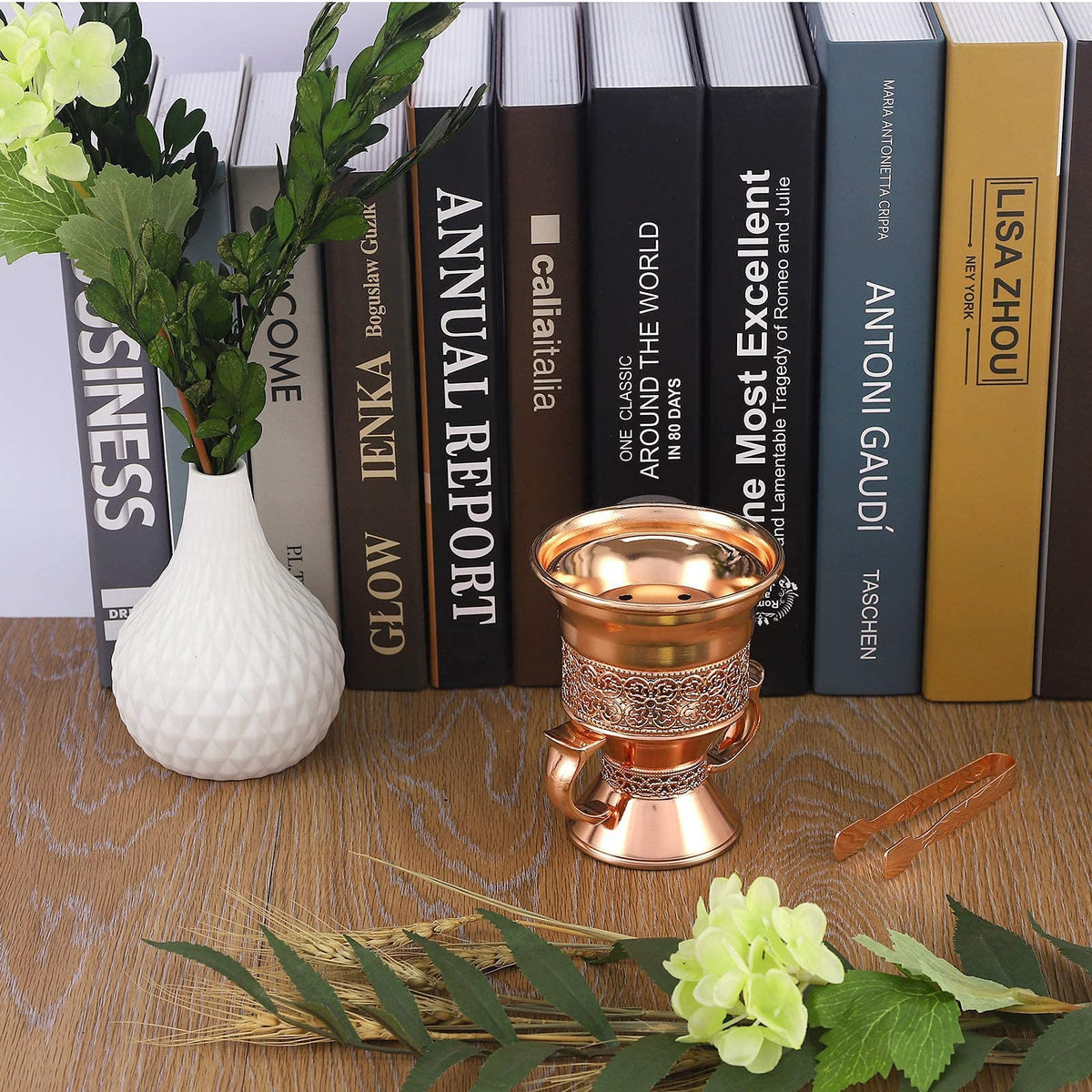 Metal Frankincense Resin Incense Burner (Rose Gold)