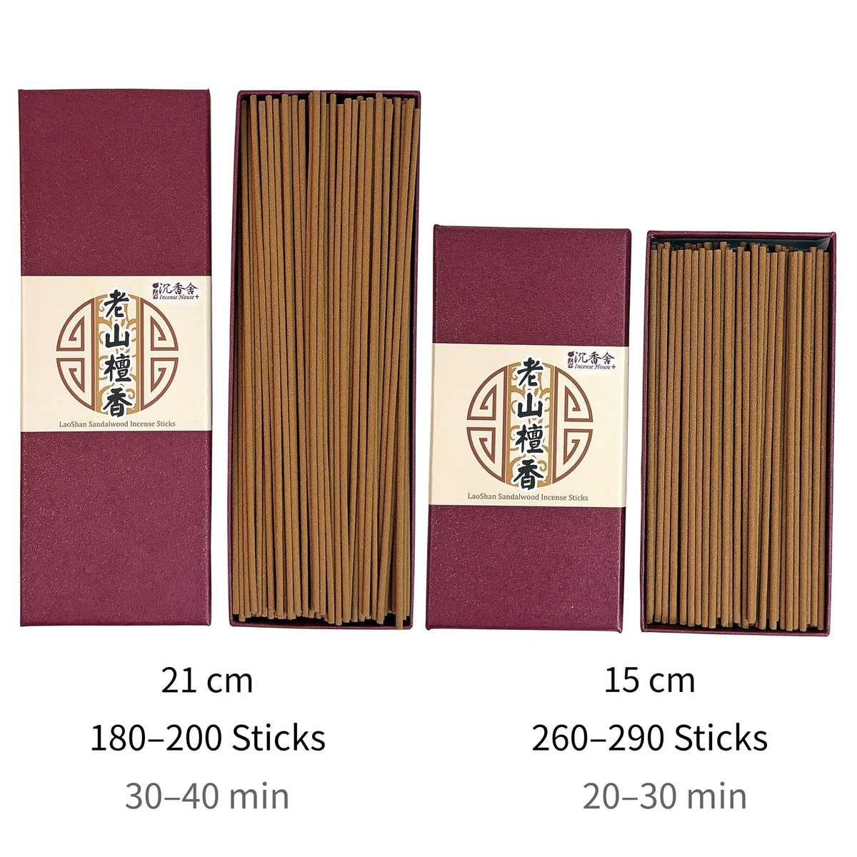 I H INCENSE HOUSE+ Natural Sandalwood Incense Sticks 15cm 150g LS5 (15cm)
