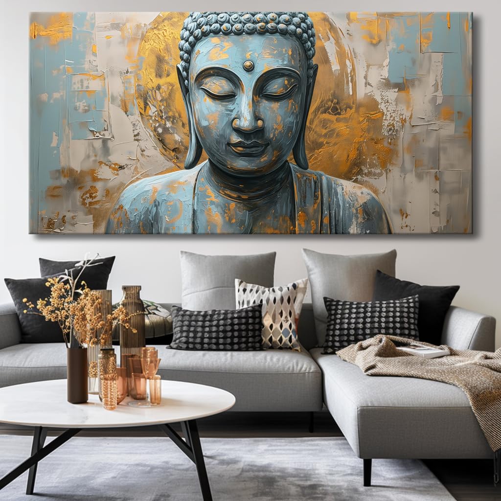 Wall Art Buddha Zen Art Modern Artwork Canvas Painting for Living Room Bedroom Dining Room Home Office Decor Large Framed Ready to Hang 71"x36" (70.9"L x 35.4"W / Buddha 01)