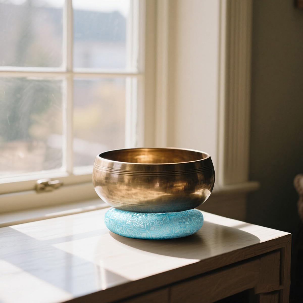 Singing Bowl Cushion for Crystal & Tibetan Singing Bowls (CyanBlue / 6.7 Inch)