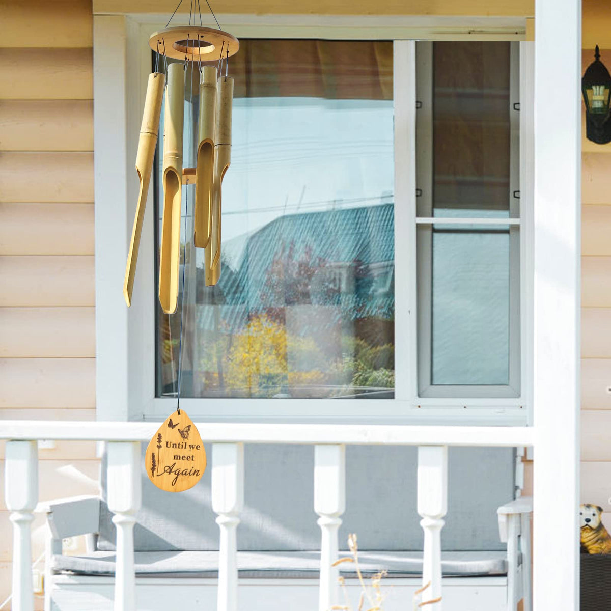 37.5" Bamboo Wind Chime for Outside (37.5" Plain)