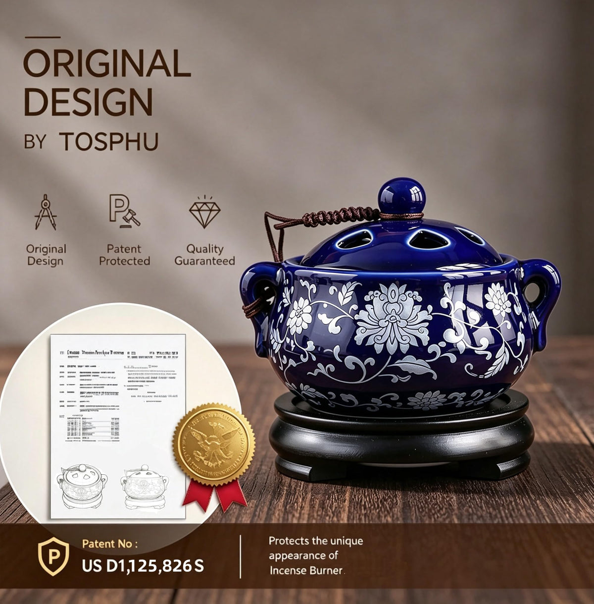 Electric Resin Burner with Timer (Blue)