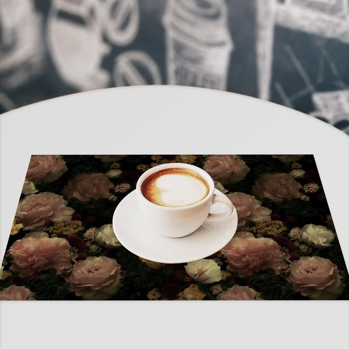 Black Gothic Floral Placemat Set of 6 (Bohok-3 / 6pcs)