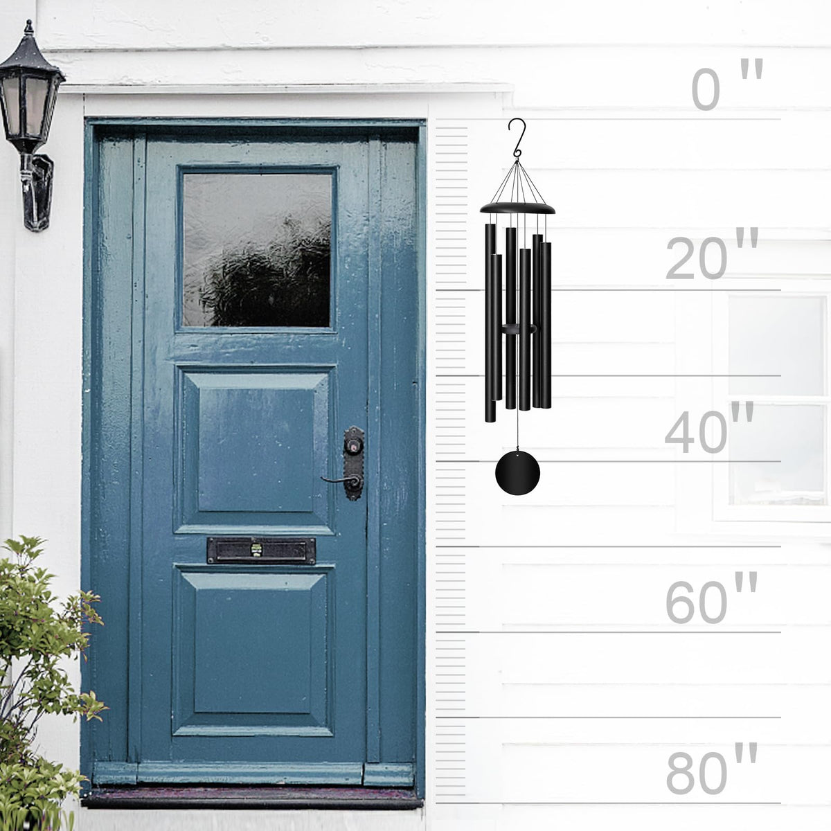 45'' Wind Chimes Outdoor (45'' Black)