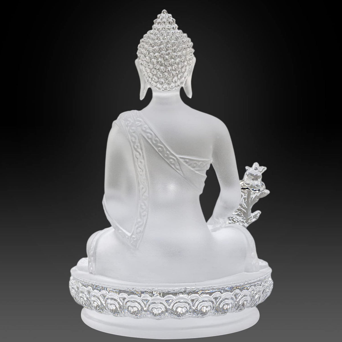 Small Crystal Medicine Buddha Statue for Indoor Home Decor (Clear)