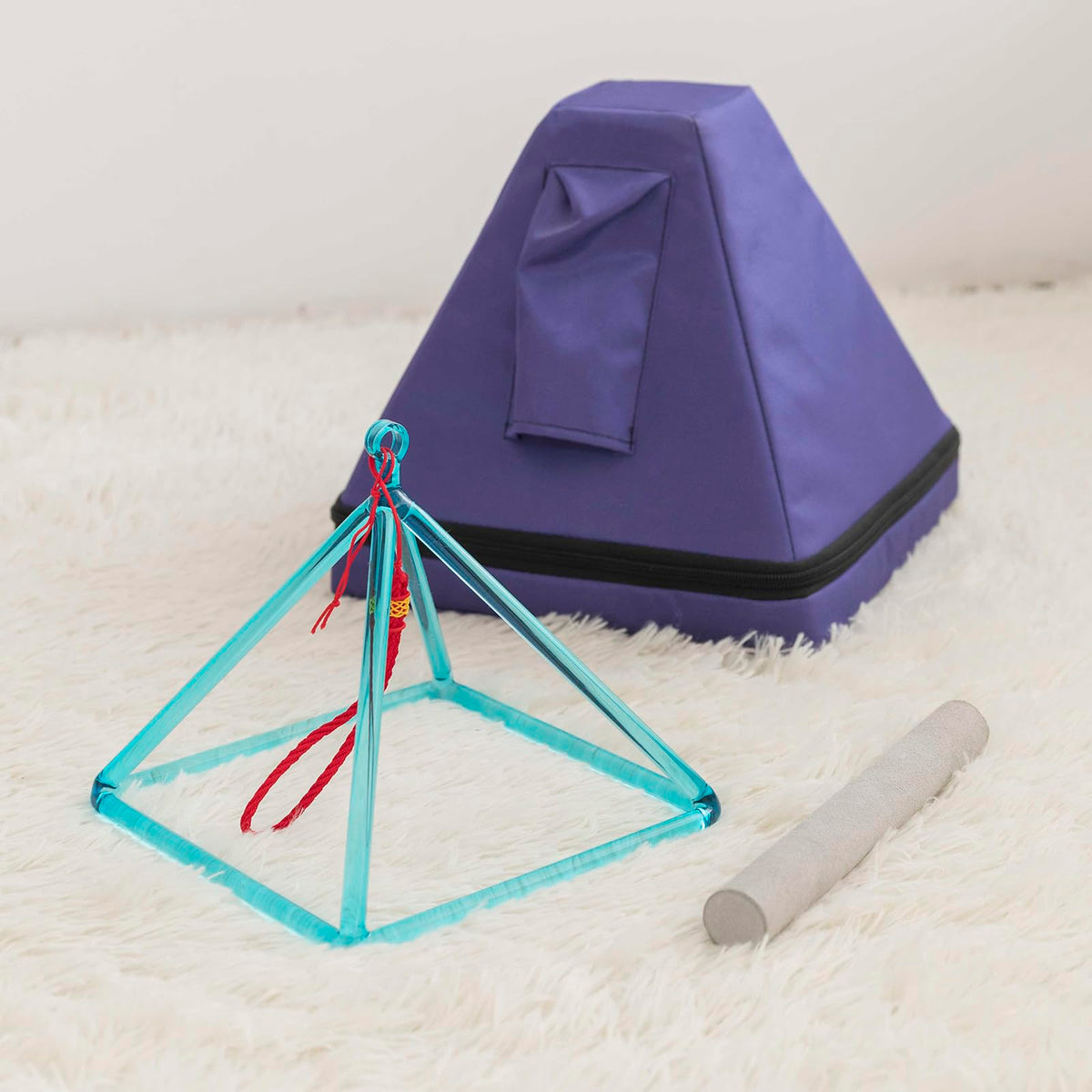 Crystal Pyramid Sound Healing (8inch blue with bag)