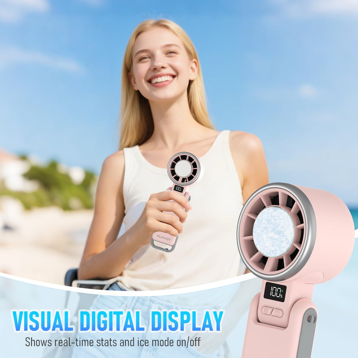 Portable Handheld Cooling Fan (pink)