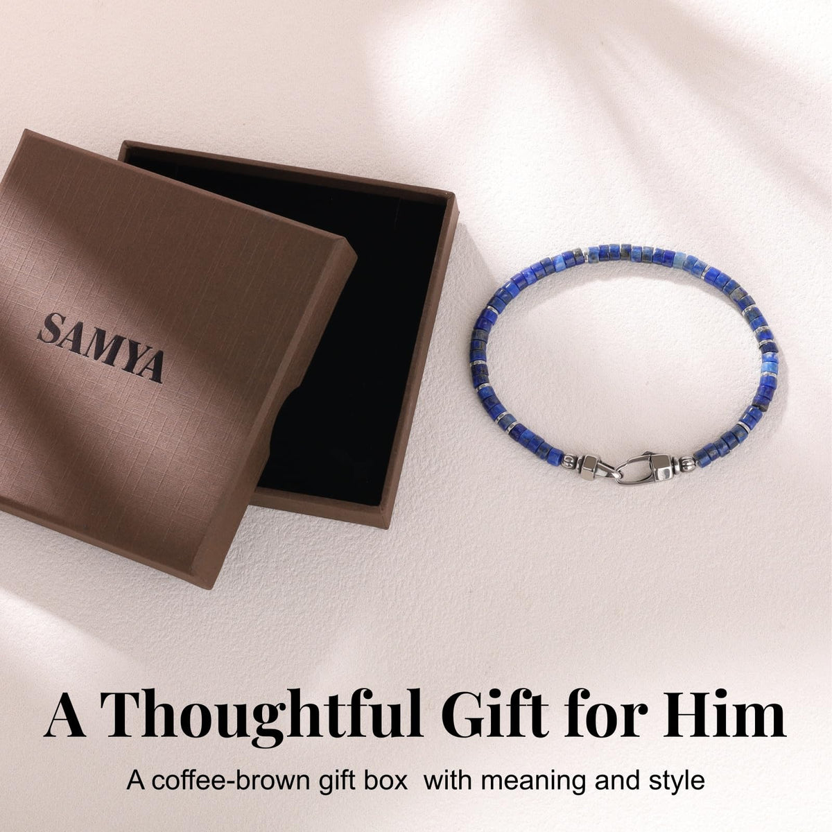 Men's Beaded Bracelet (Lapis Lazuli / 8")