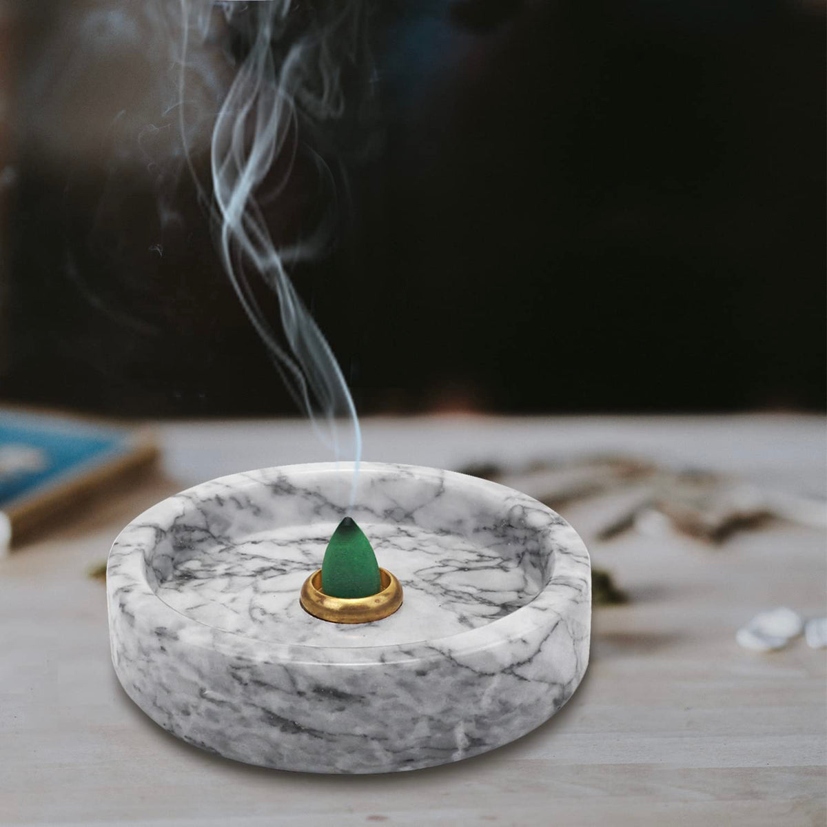 Natural Marble Palo Santo Holder (White / Small)