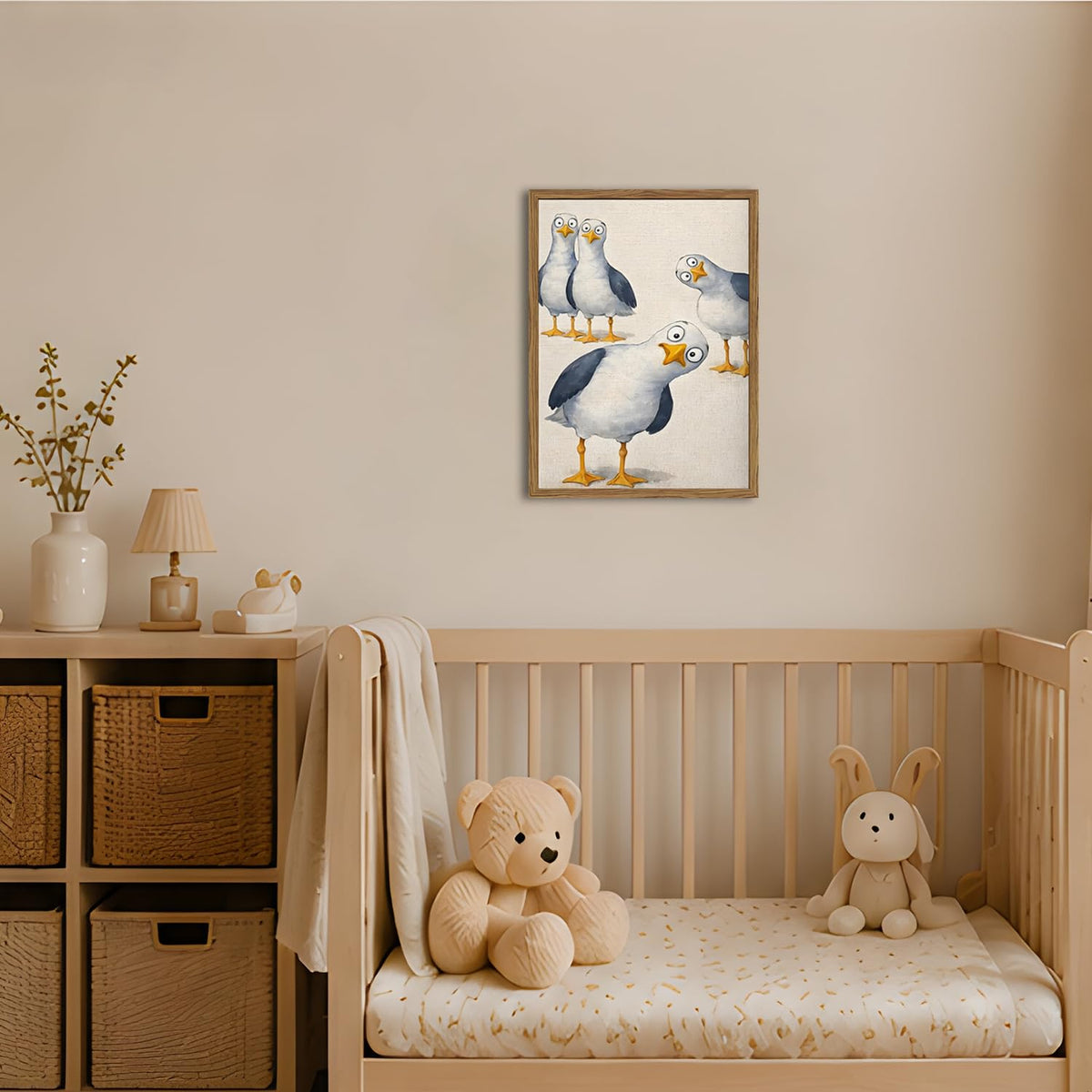 Funny Seagull Nursery Wall Art (Animal-V / 16"L x 12"W)