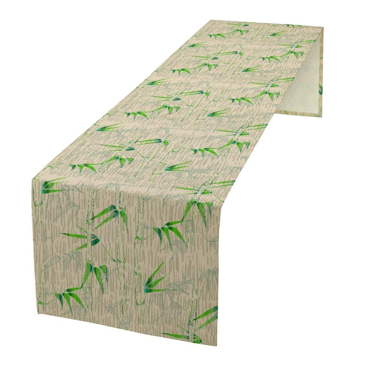Bamboo Print Linen Table Runner (13x60inch / Green Bamboo)