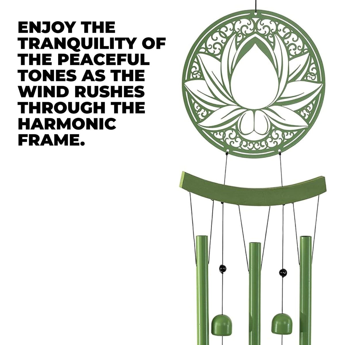 Lotus Medallion Wind Chimes for Outside (Lotus Medallion)