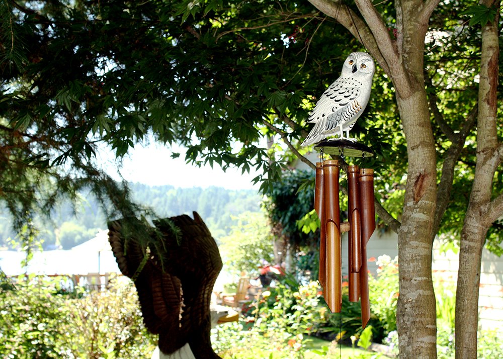 Gifts Bamboo Wind Chime (Hand Painted White & Grey)