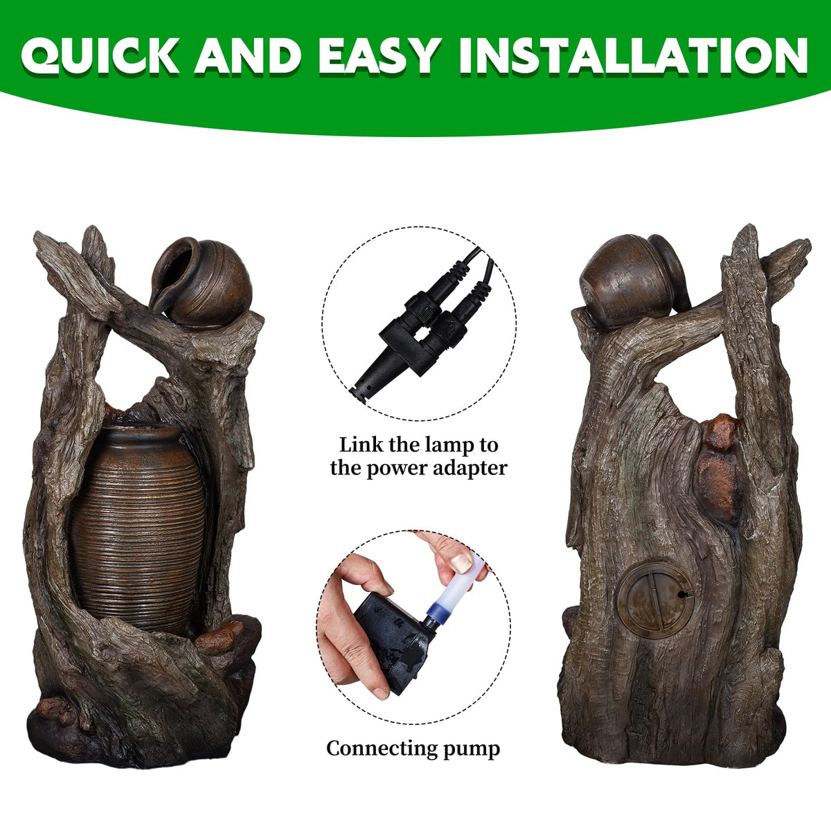 Tree Root Pot Outdoor Water Fountain