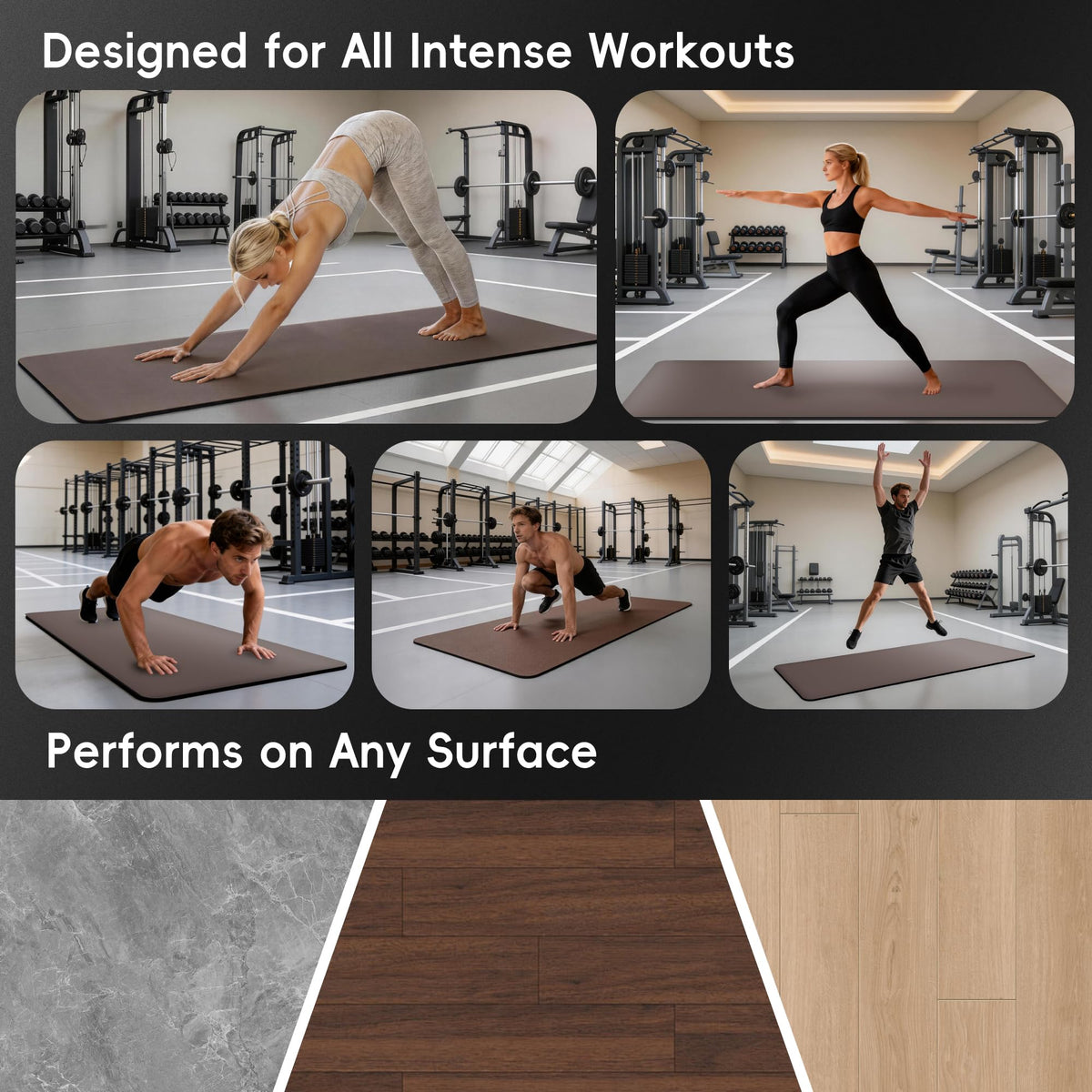 Professional PU & Natural Rubber 72"x27" Yoga Mat (brown)