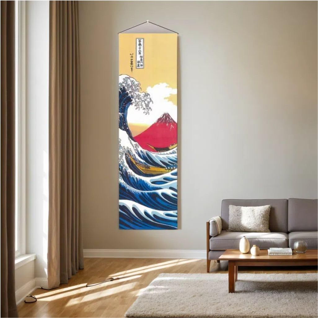 Japanese Scroll Oriental Wall Art Decor (The Great Wave Off Kanagawa)
