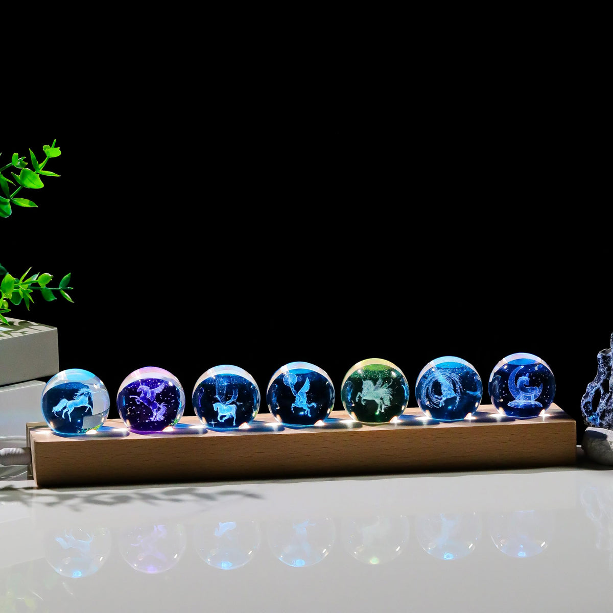 3D Crystal Ball Unicorn Gifts for Women Men (Unicorn-7pcs-LQ)