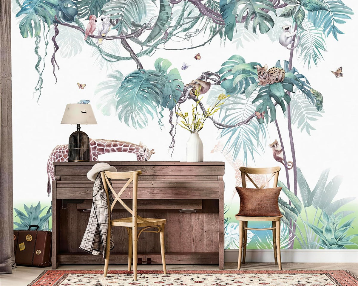 Peel Stick Wall Mural Wallpaper Safari 136"x96" Decor G09 (G09 / 136" x 96")