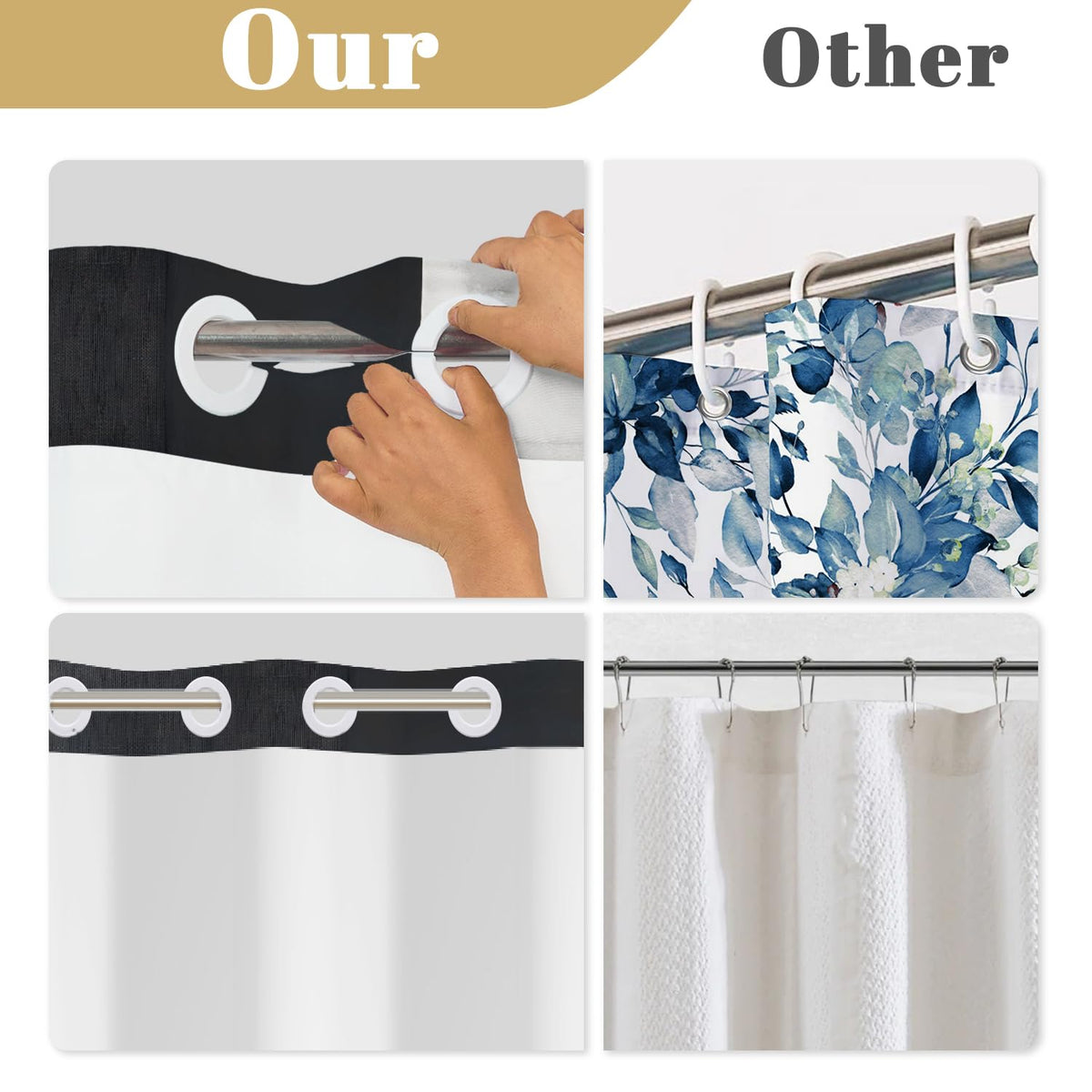 No Hook Shower Curtain with Snap in Liner (Abstract Geometric-b)