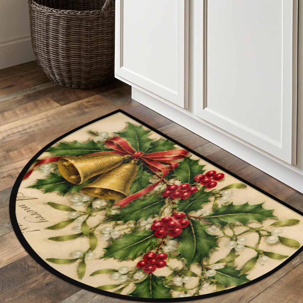 Christmas Half Round Rug Half Moon Door Mat Half Circle Rugs (Z:g-color 4)