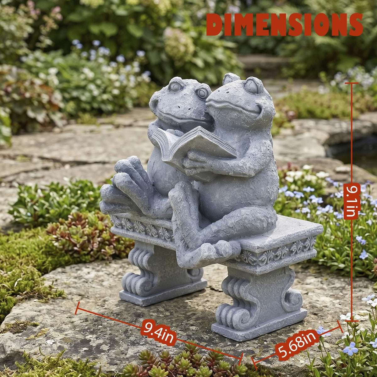 Garden Frogs Outdoor Statues Decor (Frog Stone)