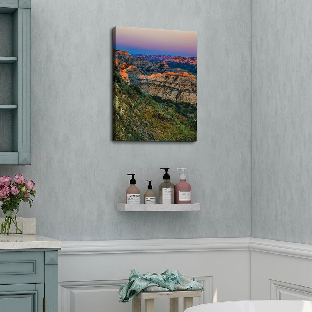Grand Canyon Mountain Wall Art Nature Landscape Picture for Living Room USA National Park Poster Canvas Prints Theodore Roosevelt Cliffs Scenery Photography Artwork Painting Home Decorations 12x16" (12"L x 16"W / Nature16)