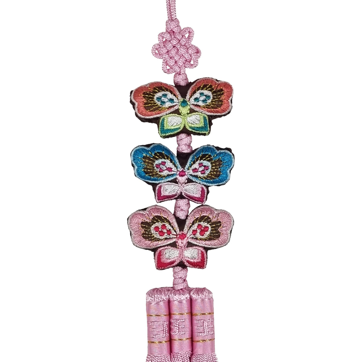 Three Tier Butterfly Norigae (Light Pink)