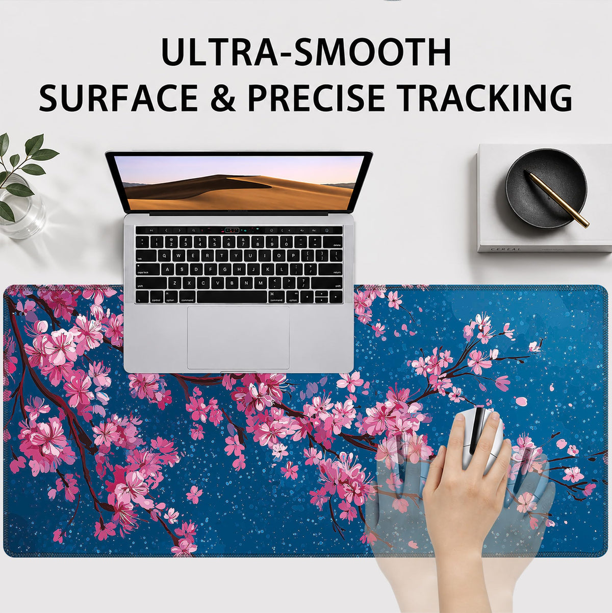 Cherry Blossom Large Gaming Mouse Pad Desk Mat Extended Mousepad (Cherry Blossom / 35.4L x 15.7W inches)